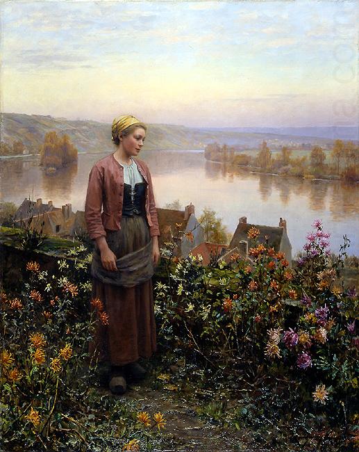 Maria on the Terrace Rolleboise, Daniel Ridgeway Knight